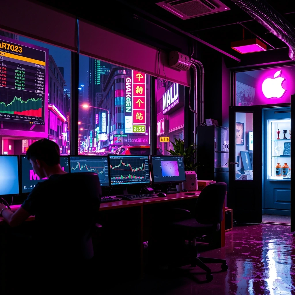 Trading platforms with gamification elements in Bangkok neon-lit style